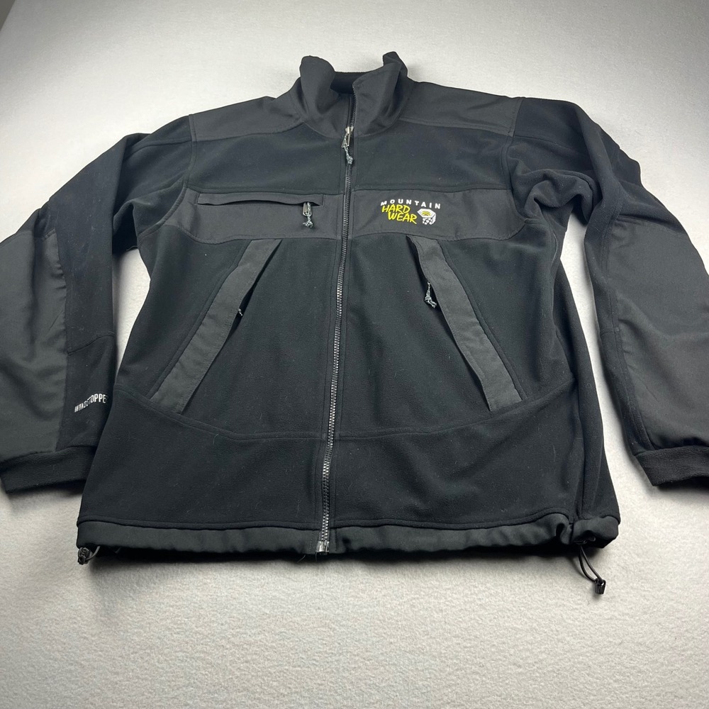 Mountain Hardwear Windstopper Fleece Jacket Mens Medium Black Full Zip OM0835